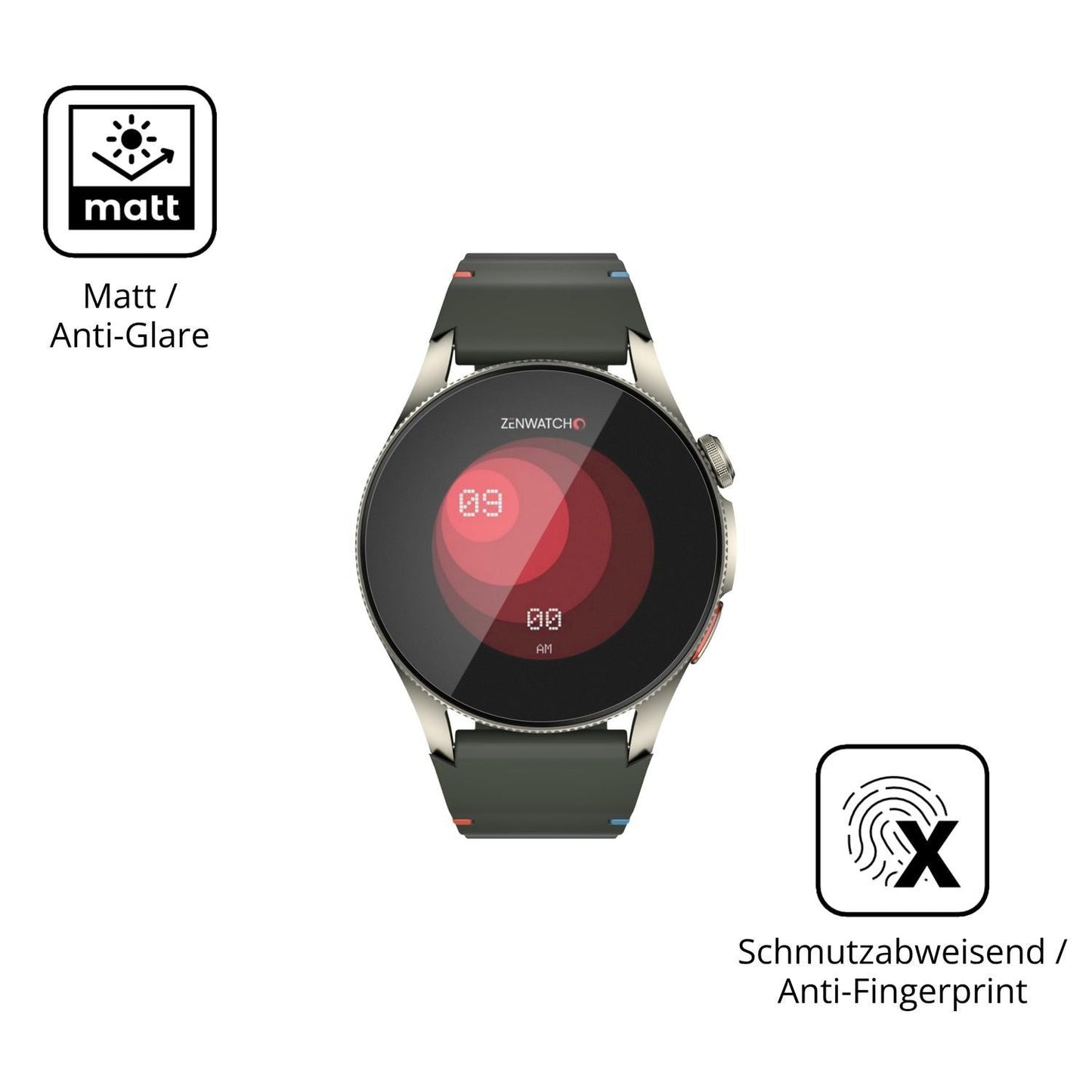 6x Schutzfolie matt für Zenwatch Zenara Titanium D (5)