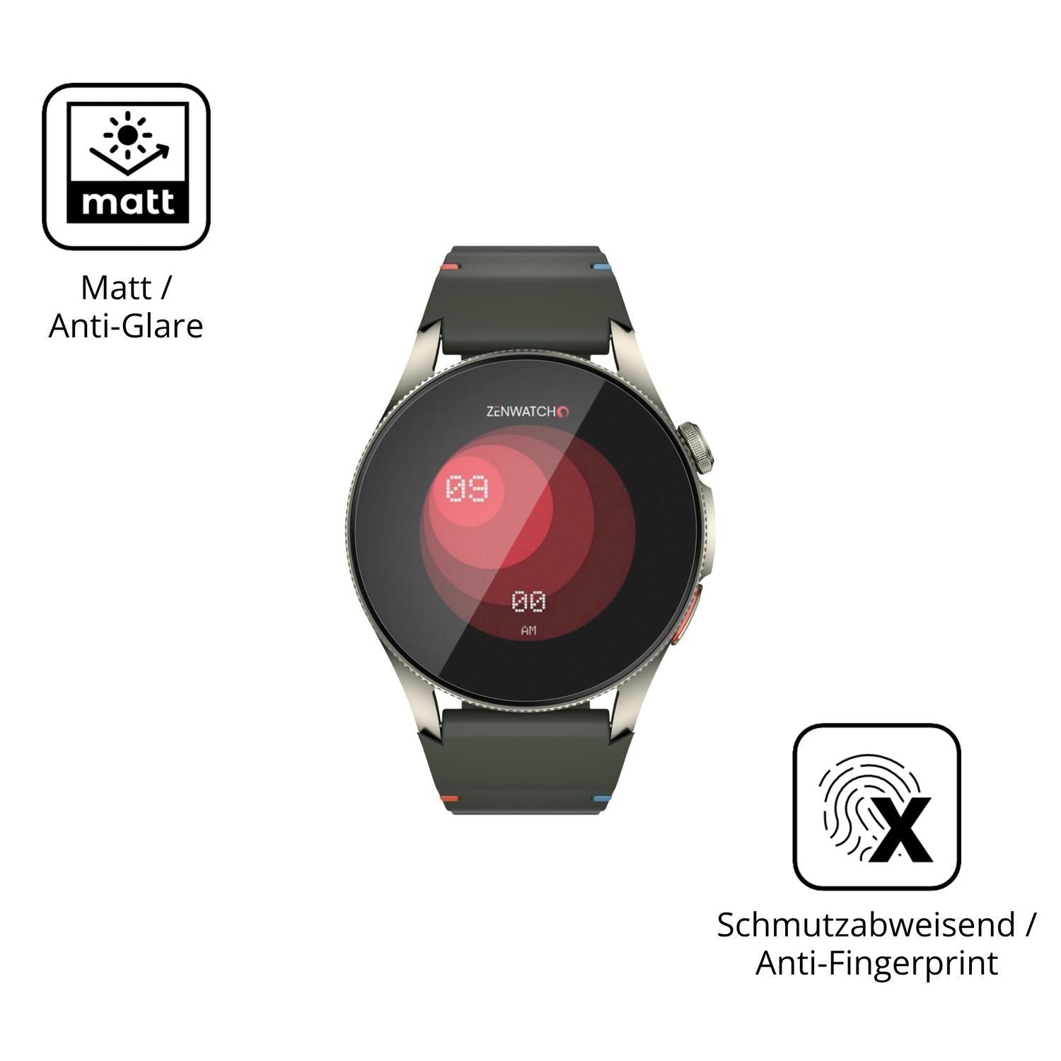 6x Schutzfolie matt für Zenwatch Zenara Titanium D (5)