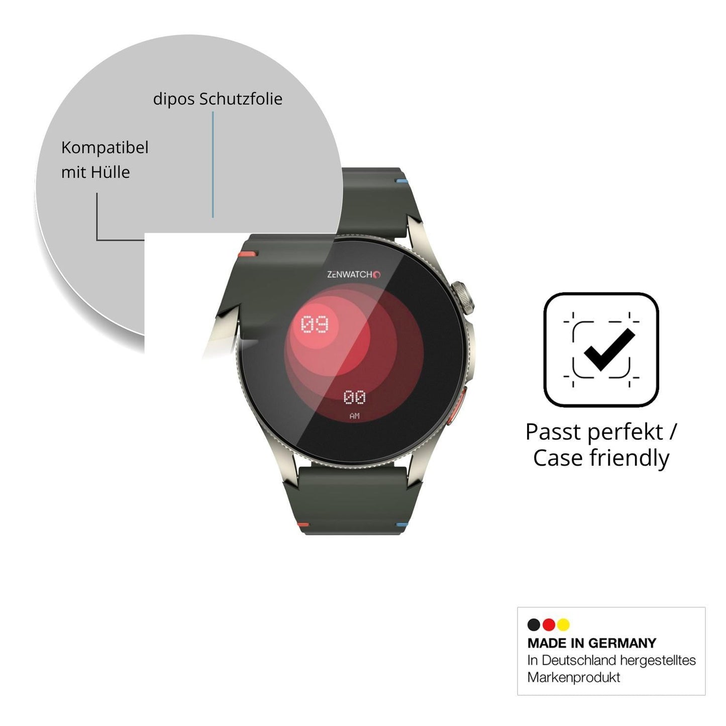6x Schutzfolie matt für Zenwatch Zenara Titanium D (6)