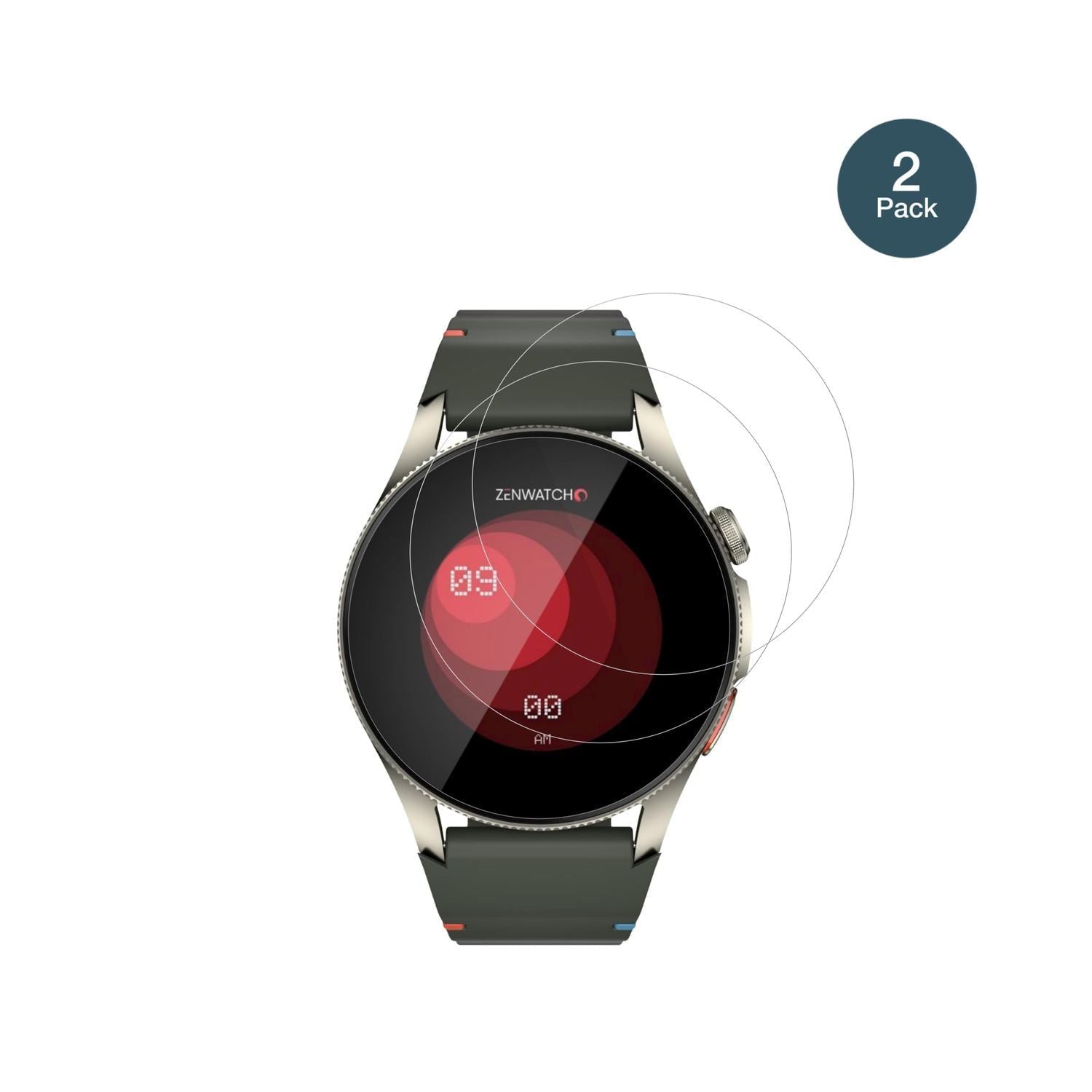 2x 9H Schutzfolie für Zenwatch Zenara Titanium Pan (2)