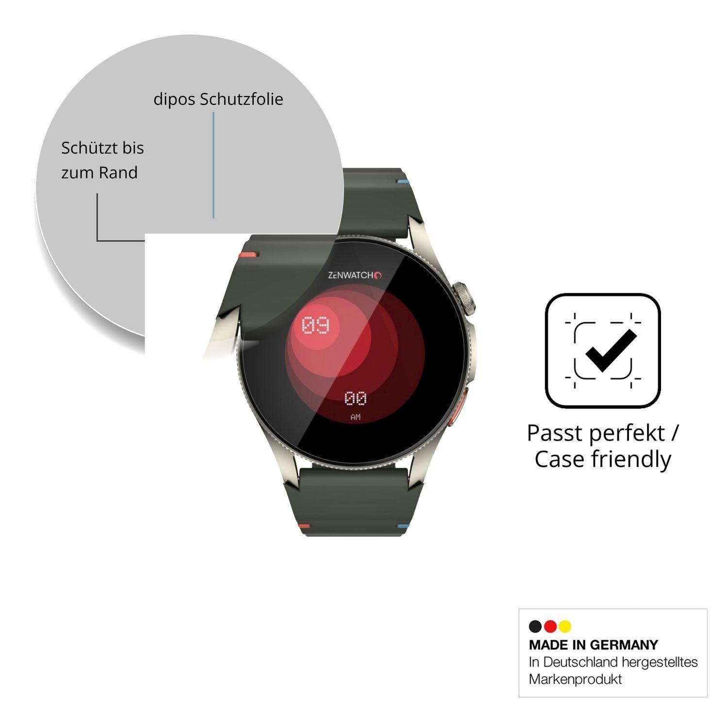 2x 9H Schutzfolie für Zenwatch Zenara Titanium Pan (6)