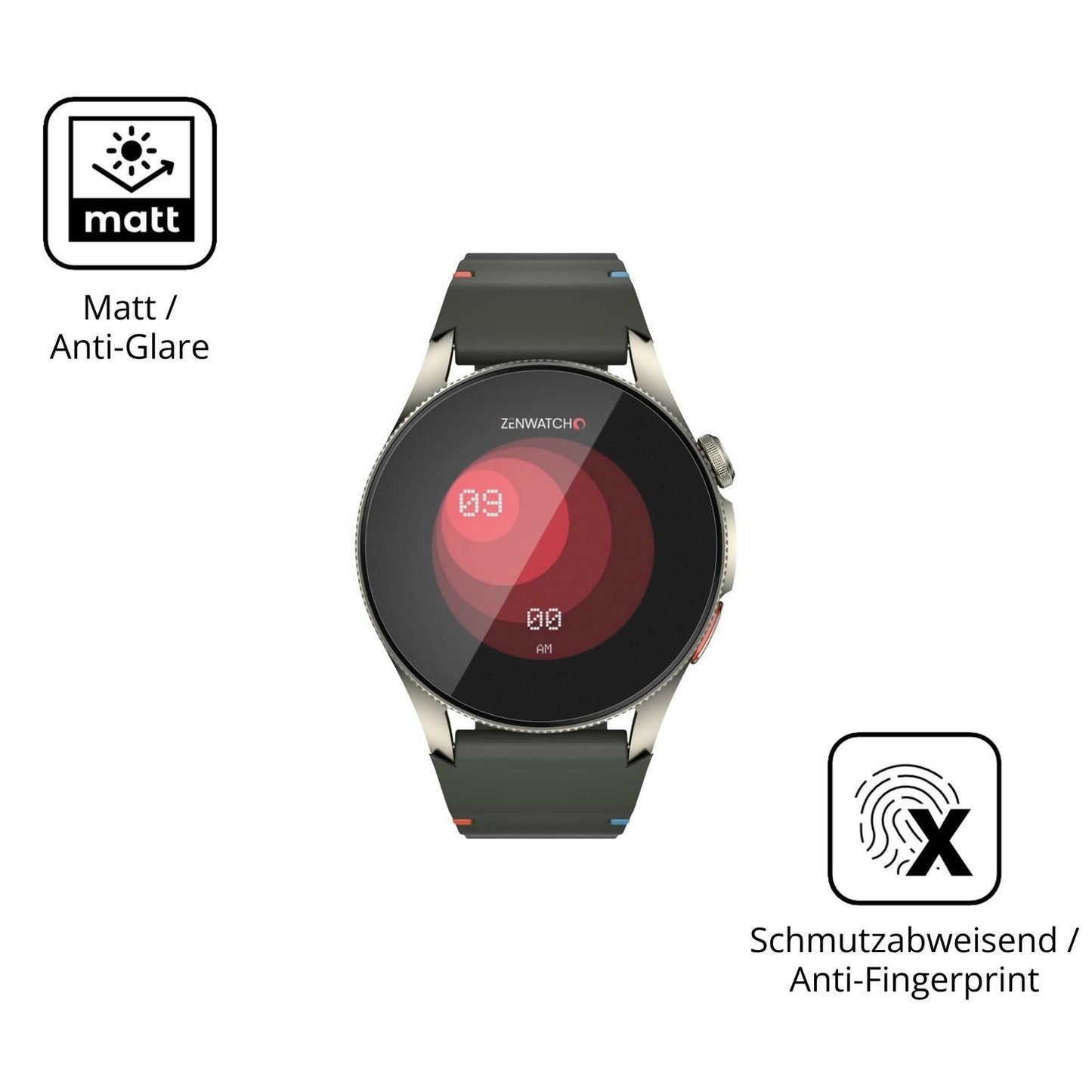 2x 9H Schutzfolie matt für Zenwatch Zenara Titaniu (5)