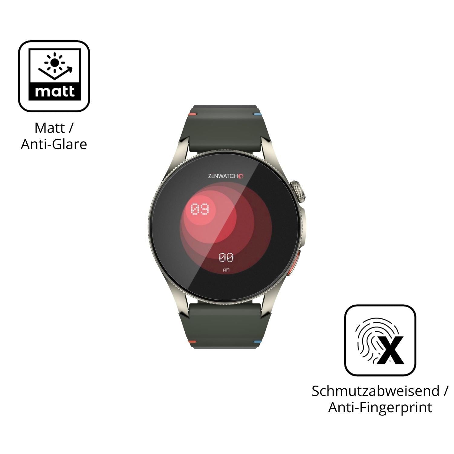 2x 9H Schutzfolie matt für Zenwatch Zenara Titaniu (5)