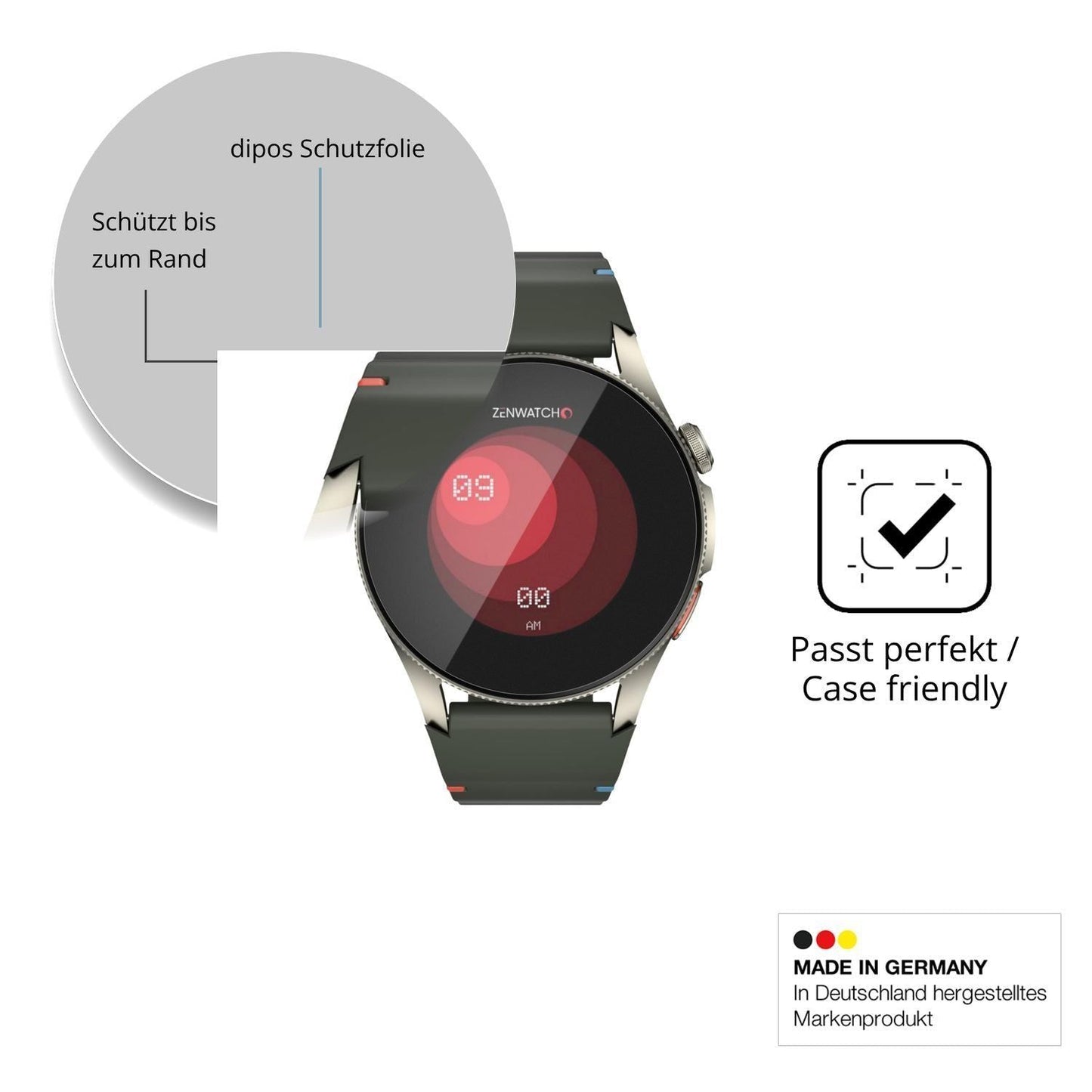 2x 9H Schutzfolie matt für Zenwatch Zenara Titaniu (6)