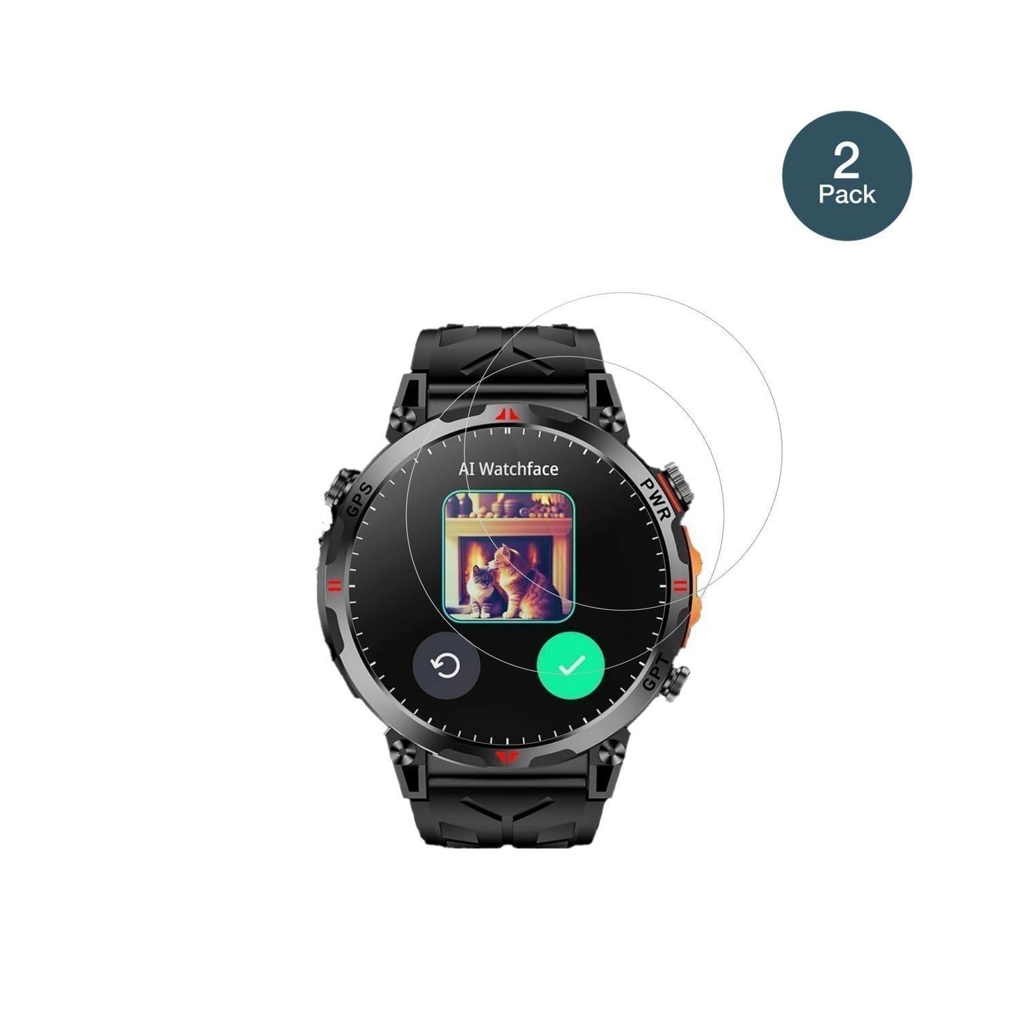 2x 9H Schutzfolie für Mingdaln 1.56 Zoll Smartwatc (2)
