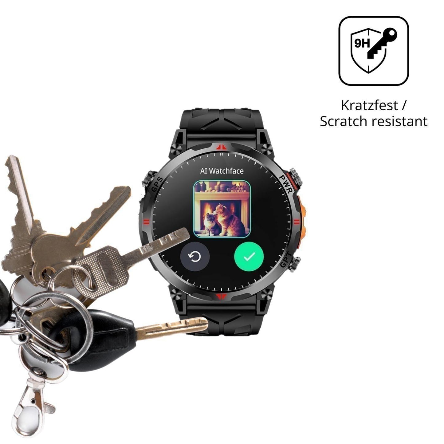 2x 9H Schutzfolie für Mingdaln 1.56 Zoll Smartwatc (3)