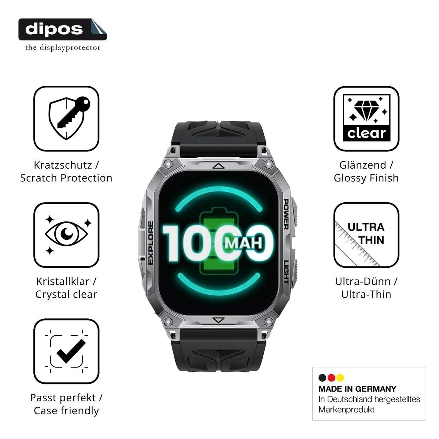 6x Schutzfolie klar für FITFLEX TX13 Display-Schut (7)