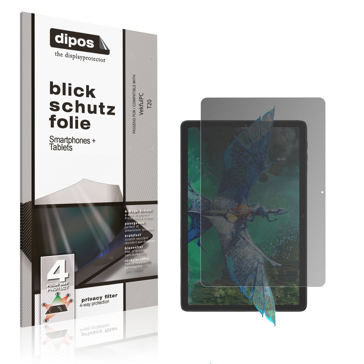 Blickschutzfolie für VekfulPC T20 matt Schutzfolie (1)