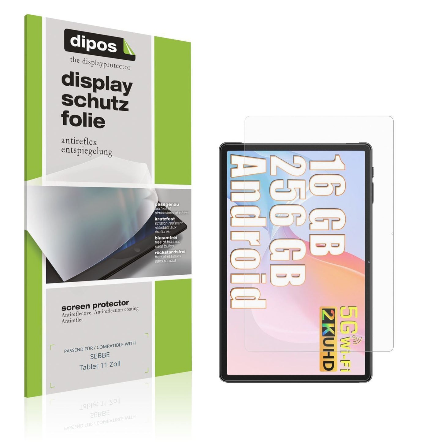 2x Schutzfolie matt für SEBBE Tablet 11 Zoll Displ (1)