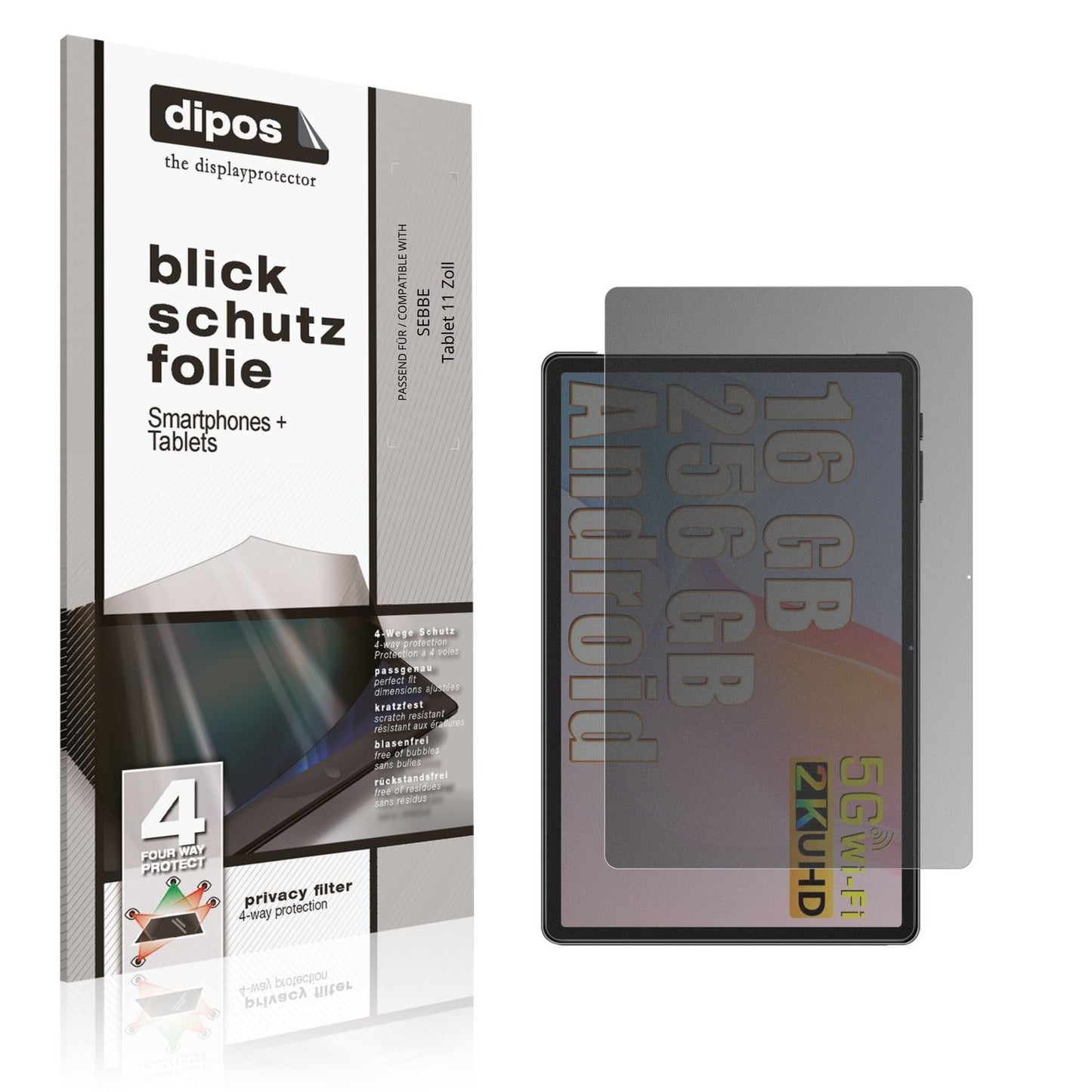 Blickschutzfolie für SEBBE Tablet 11 Zoll matt Sch (1)