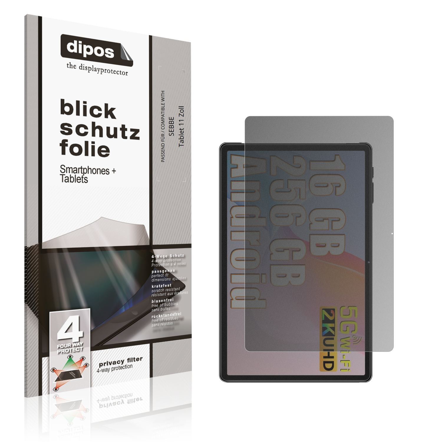 Blickschutzfolie für SEBBE Tablet 11 Zoll matt Sch (1)