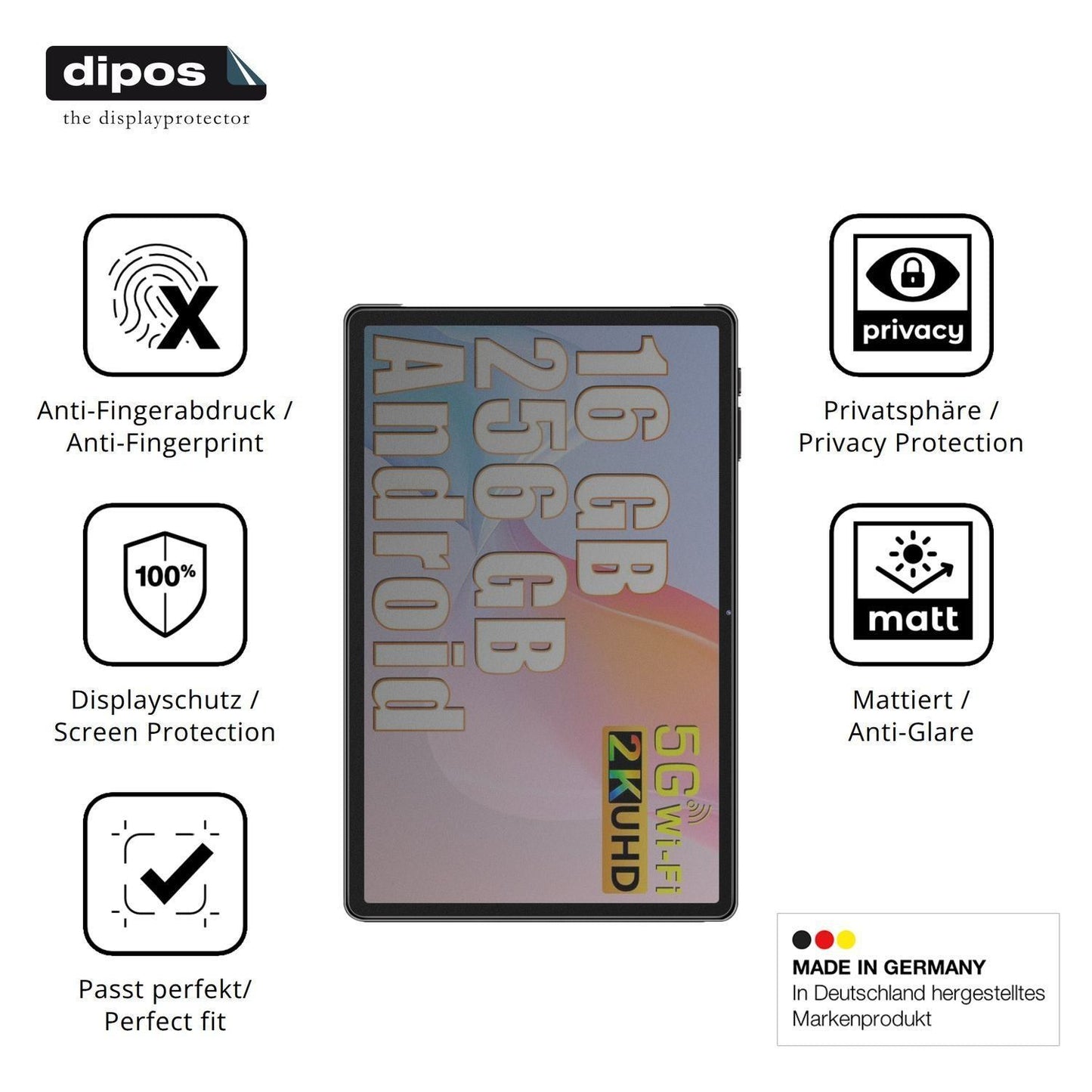 Blickschutzfolie für SEBBE Tablet 11 Zoll matt Sch (5)