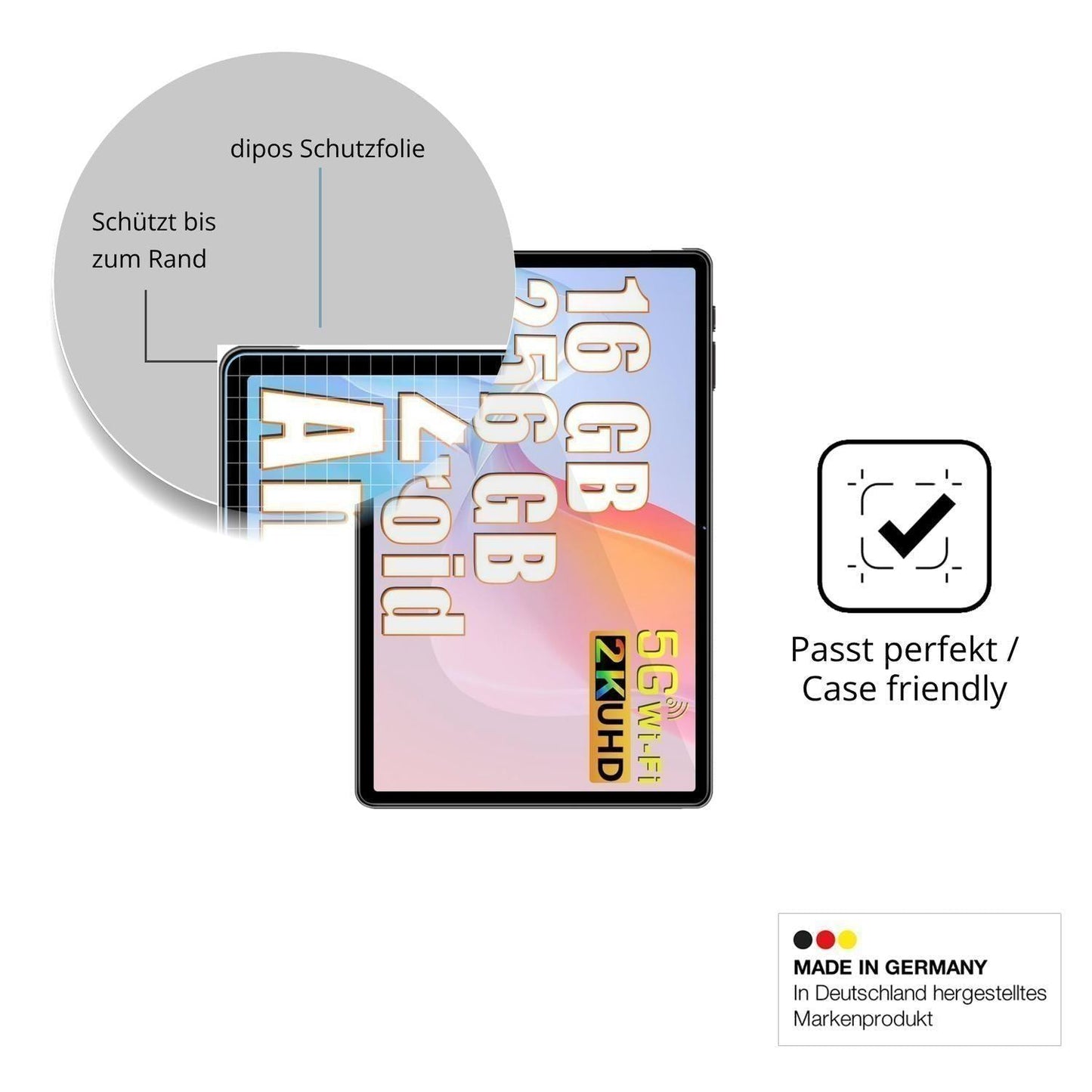 2x 9H Schutzfolie für SEBBE Tablet 11 Zoll Panzerf (6)