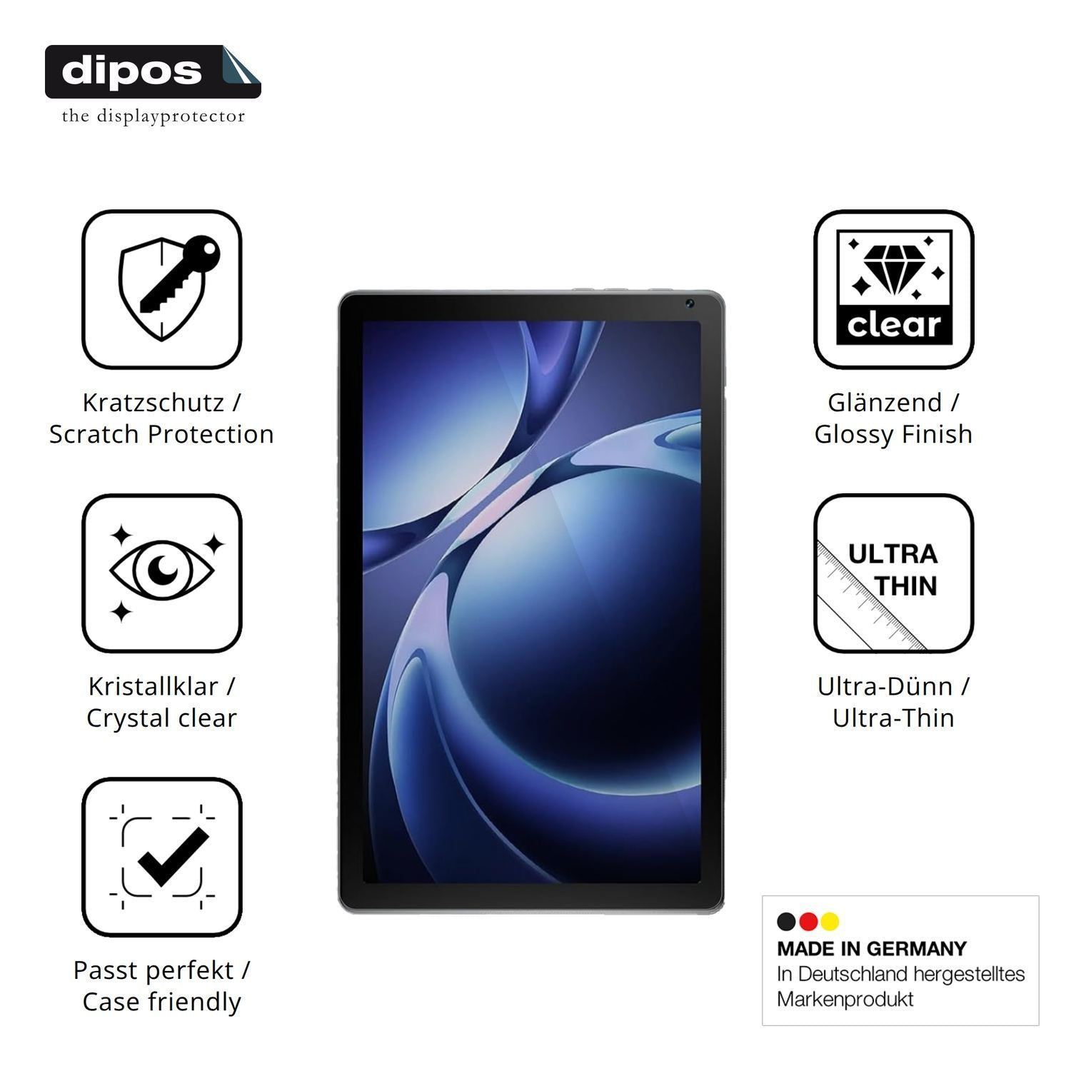 2x Schutzfolie klar für Laptok KB1004L Display-Sch (7)