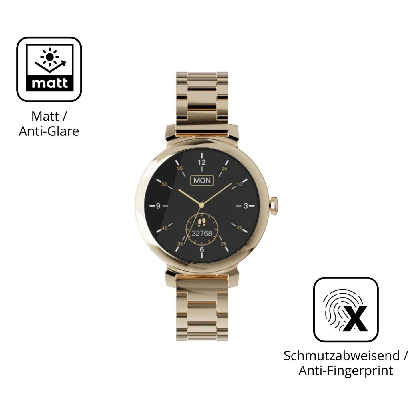 2x 9H Schutzfolie matt für Zenwatch Lily Panzerfol (5)