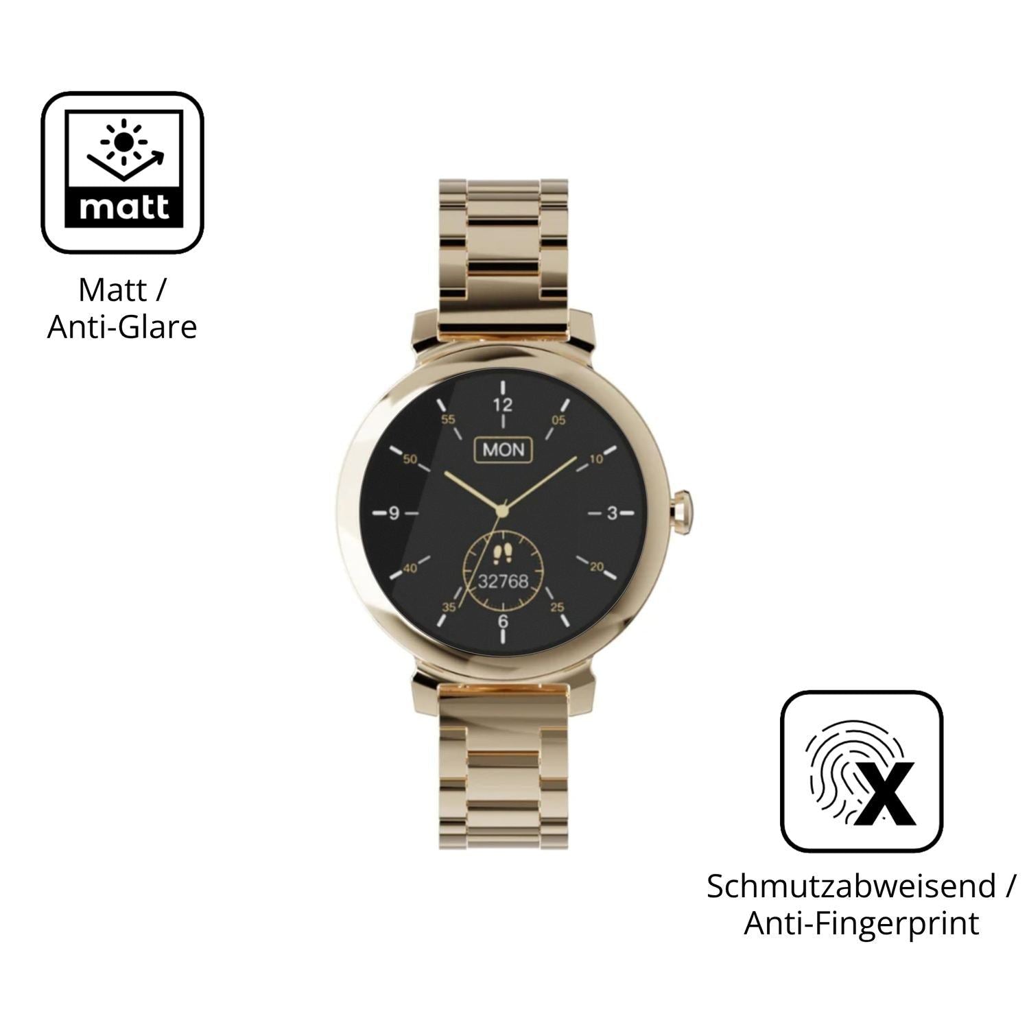 2x 9H Schutzfolie matt für Zenwatch Lily Panzerfol (5)