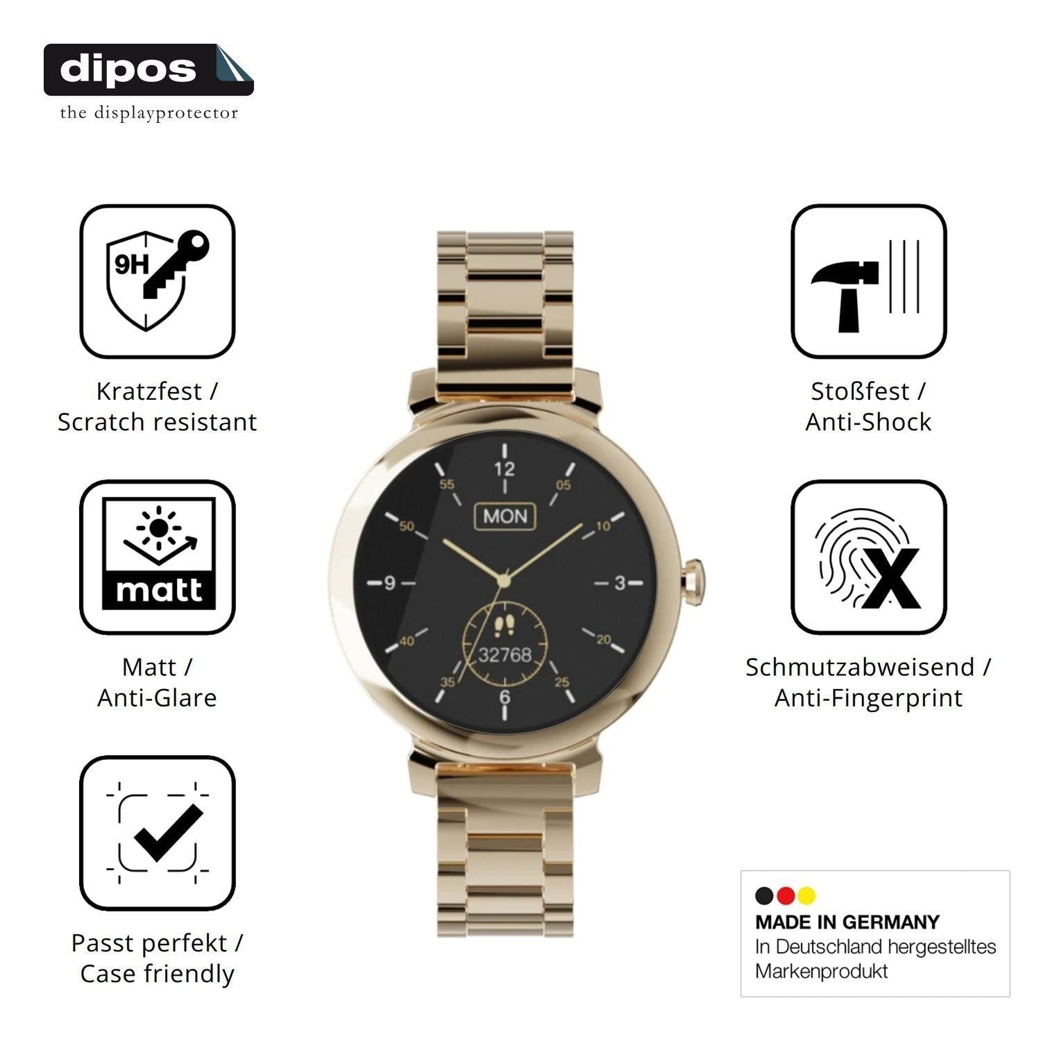 2x 9H Schutzfolie matt für Zenwatch Lily Panzerfol (7)