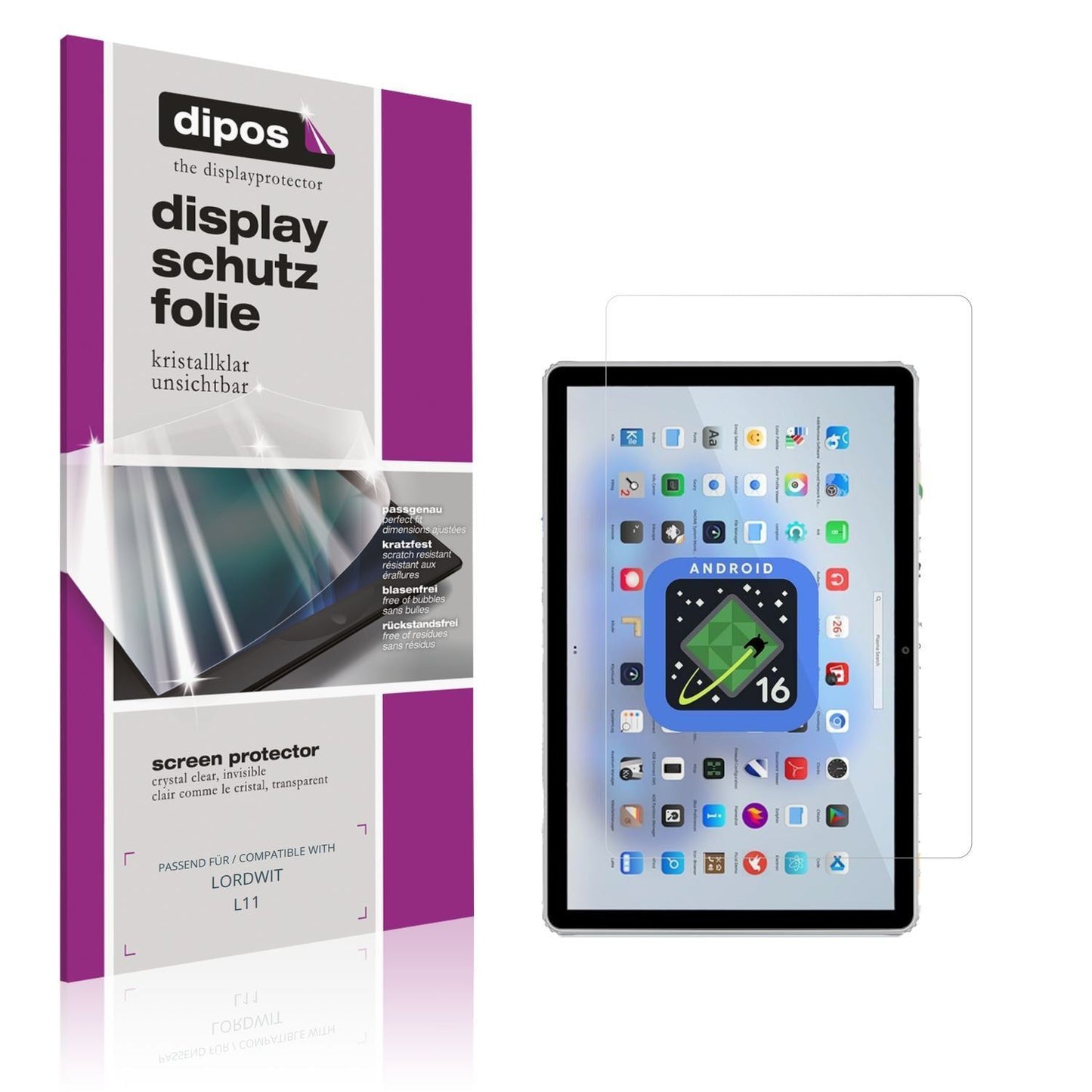2x Schutzfolie klar für LORDWIT L11 Display-Schutz (1)