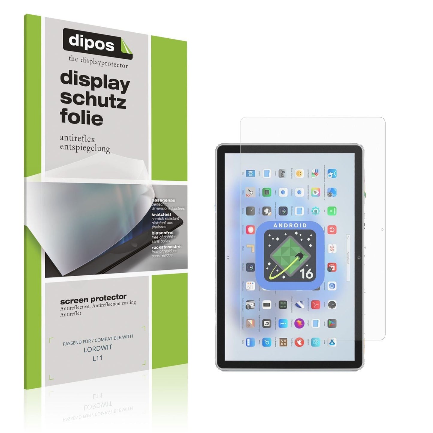 2x Schutzfolie matt für LORDWIT L11 Display-Schutz (1)