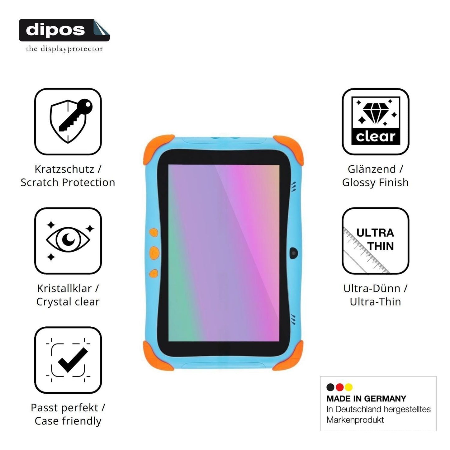 2x Schutzfolie klar für Digma Kids A8 Display-Schu (7)