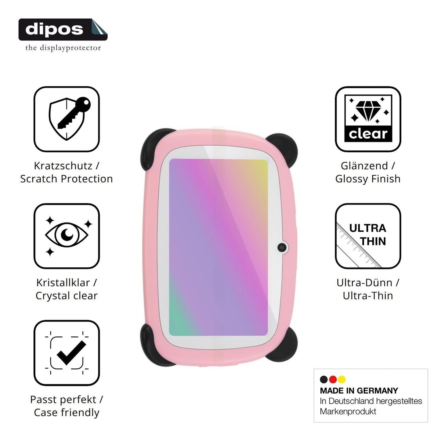 2x Schutzfolie klar für Digma Kids A7 Display-Schu (7)