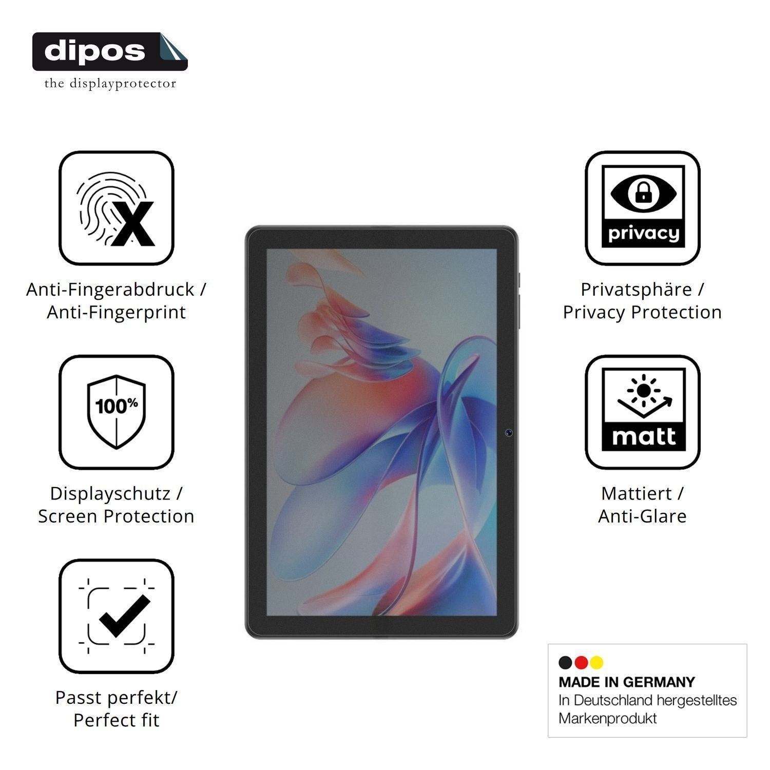 Blickschutzfolie für Digma K10 Plus matt Schutzfol (5)