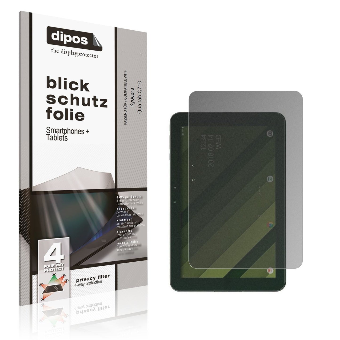 Blickschutzfolie für Kyocera Qua tab QZ10 matt Sch (1)