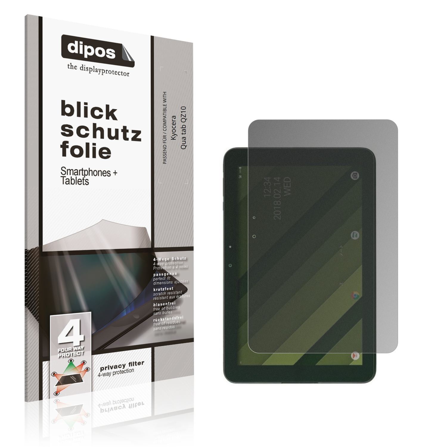 Blickschutzfolie für Kyocera Qua tab QZ10 matt Sch (1)