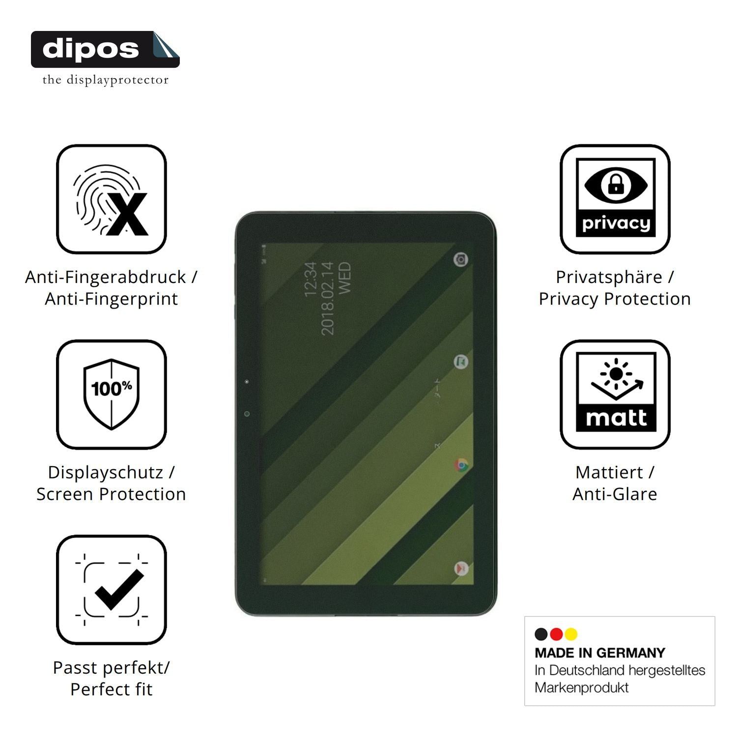 Blickschutzfolie für Kyocera Qua tab QZ10 matt Sch (5)