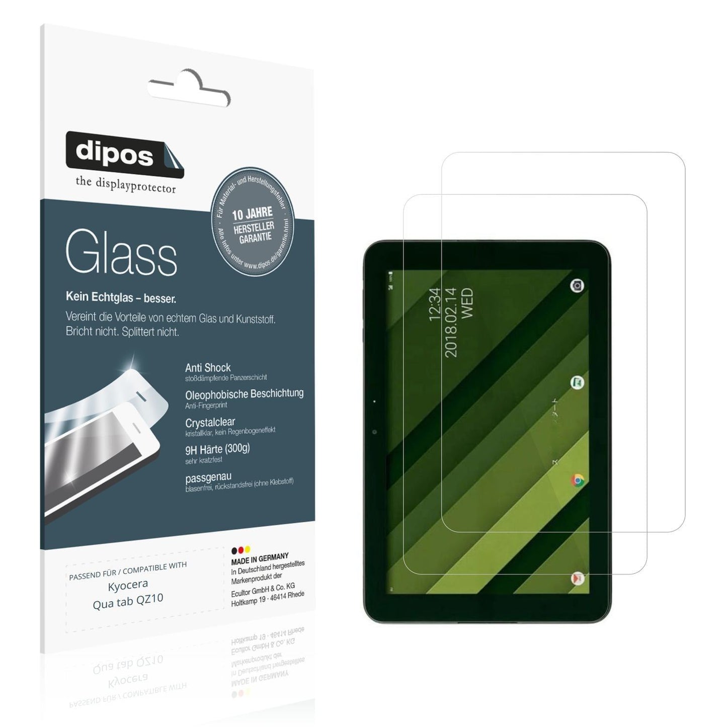 2x 9H Schutzfolie für Kyocera Qua tab QZ10 Panzerf (1)