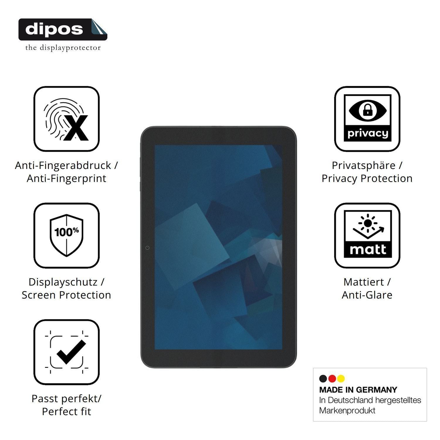 Blickschutzfolie für Kyocera DuraSlate matt Schutz (5)