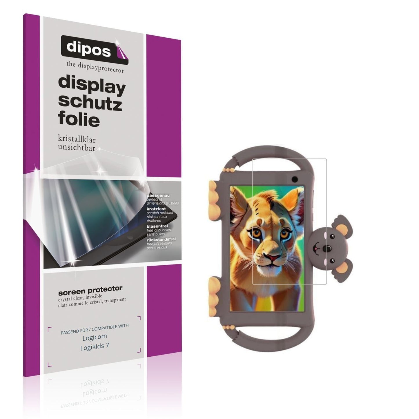 2x Schutzfolie klar für Logicom Logikids 7 Display (1)