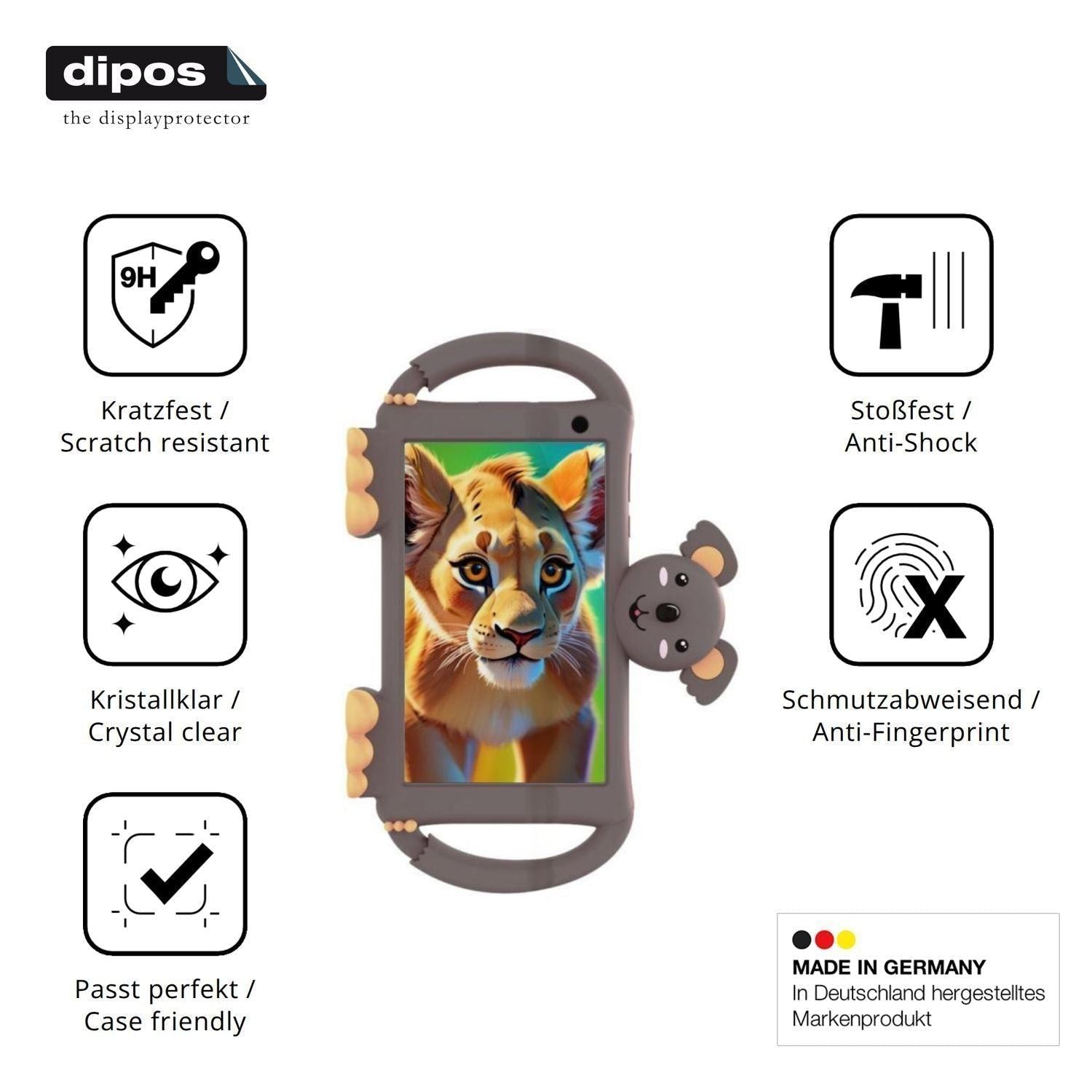 2x 9H Schutzfolie für Logicom Logikids 7 Panzerfol (7)