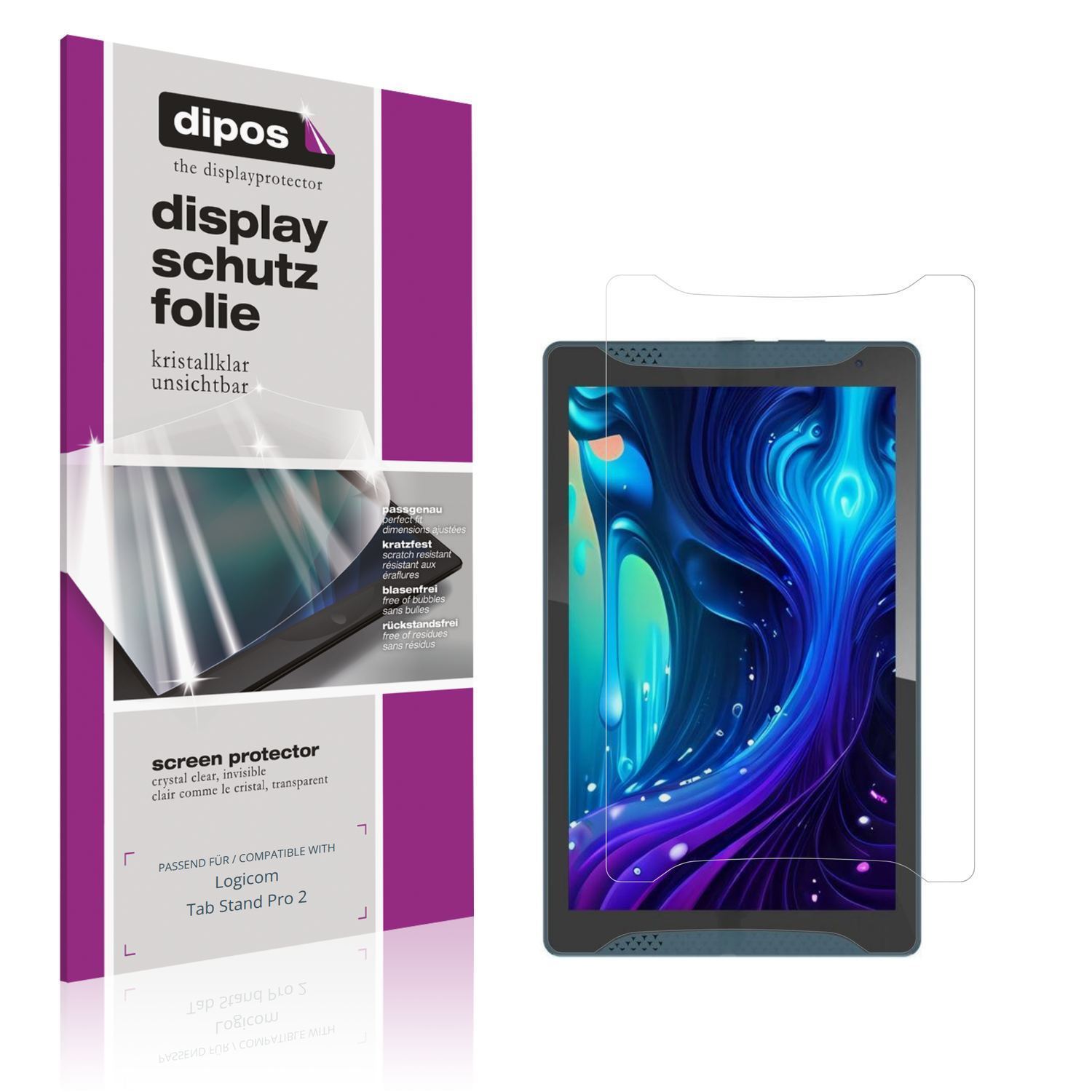 2x Schutzfolie klar für Logicom Tab Stand Pro 2 Di (1)