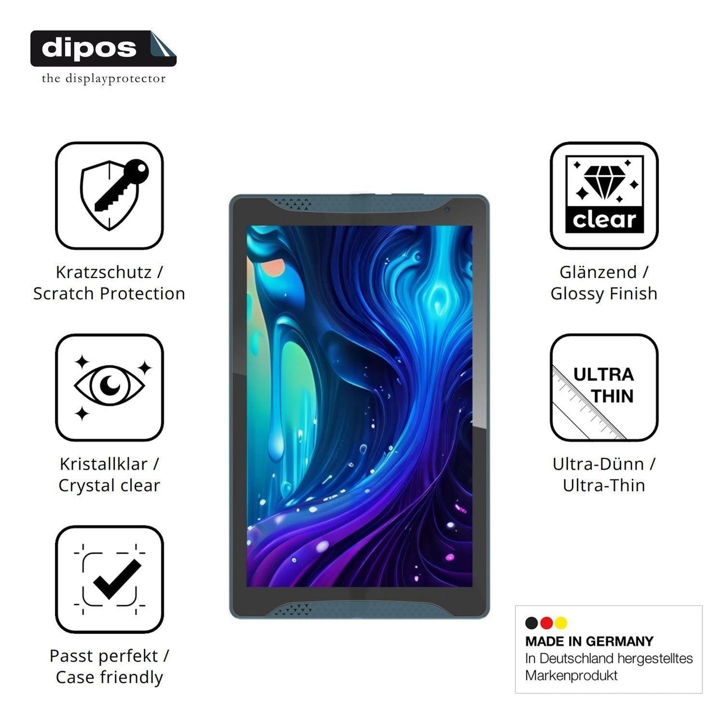 2x Schutzfolie klar für Logicom Tab Stand Pro 2 Di (7)