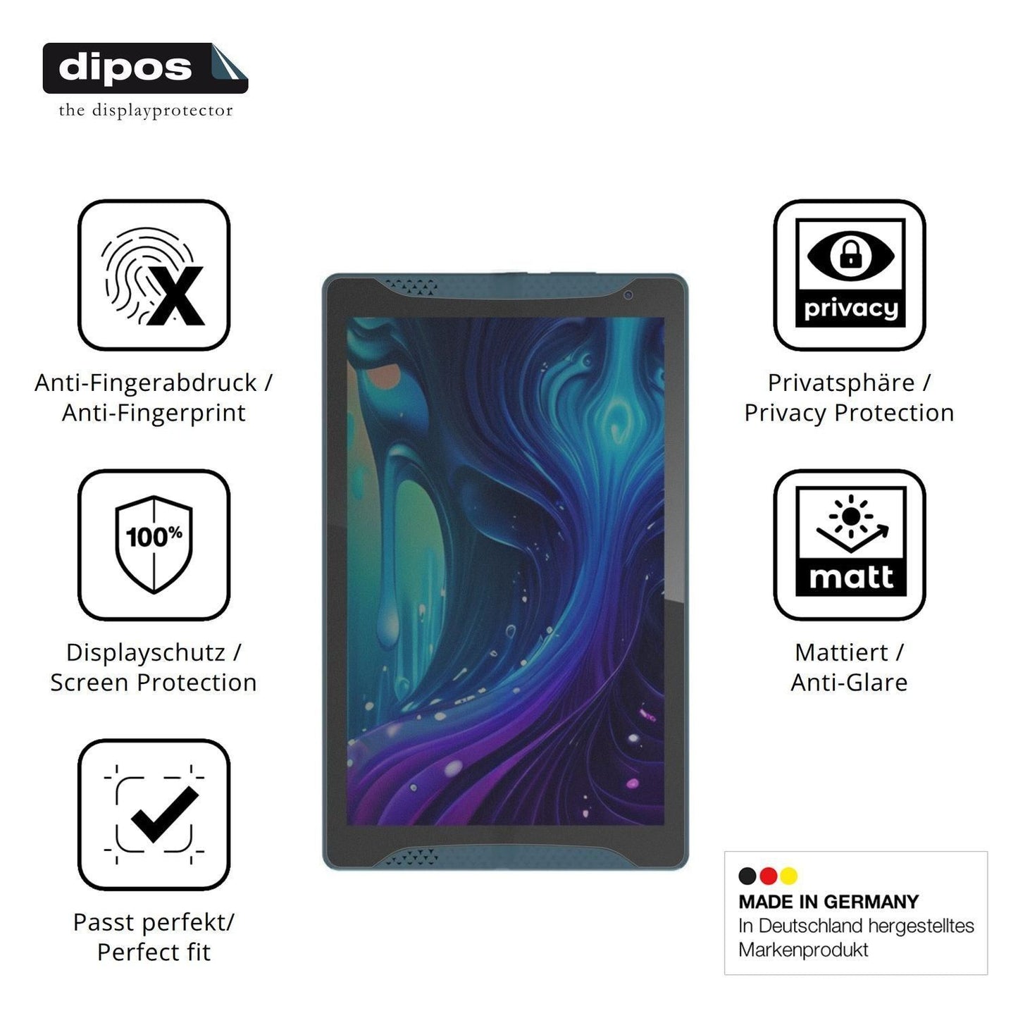 Blickschutzfolie für Logicom Tab Stand Pro 2 matt  (5)