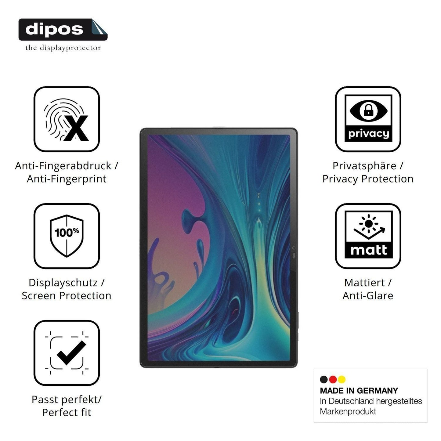 Blickschutzfolie für Logicom Tab XL 14 matt Schutz (5)