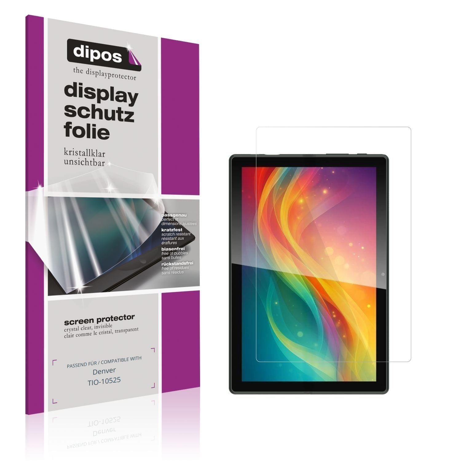 2x Schutzfolie klar für Denver TIO-10525 Display-S (1)