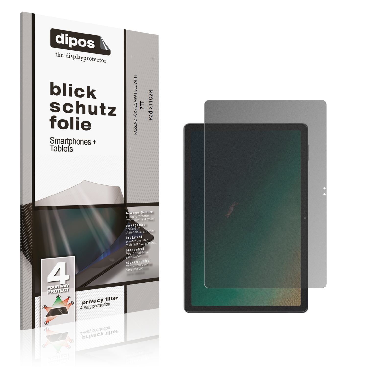 Blickschutzfolie für ZTE Pad X1102N matt Schutzfol (1)