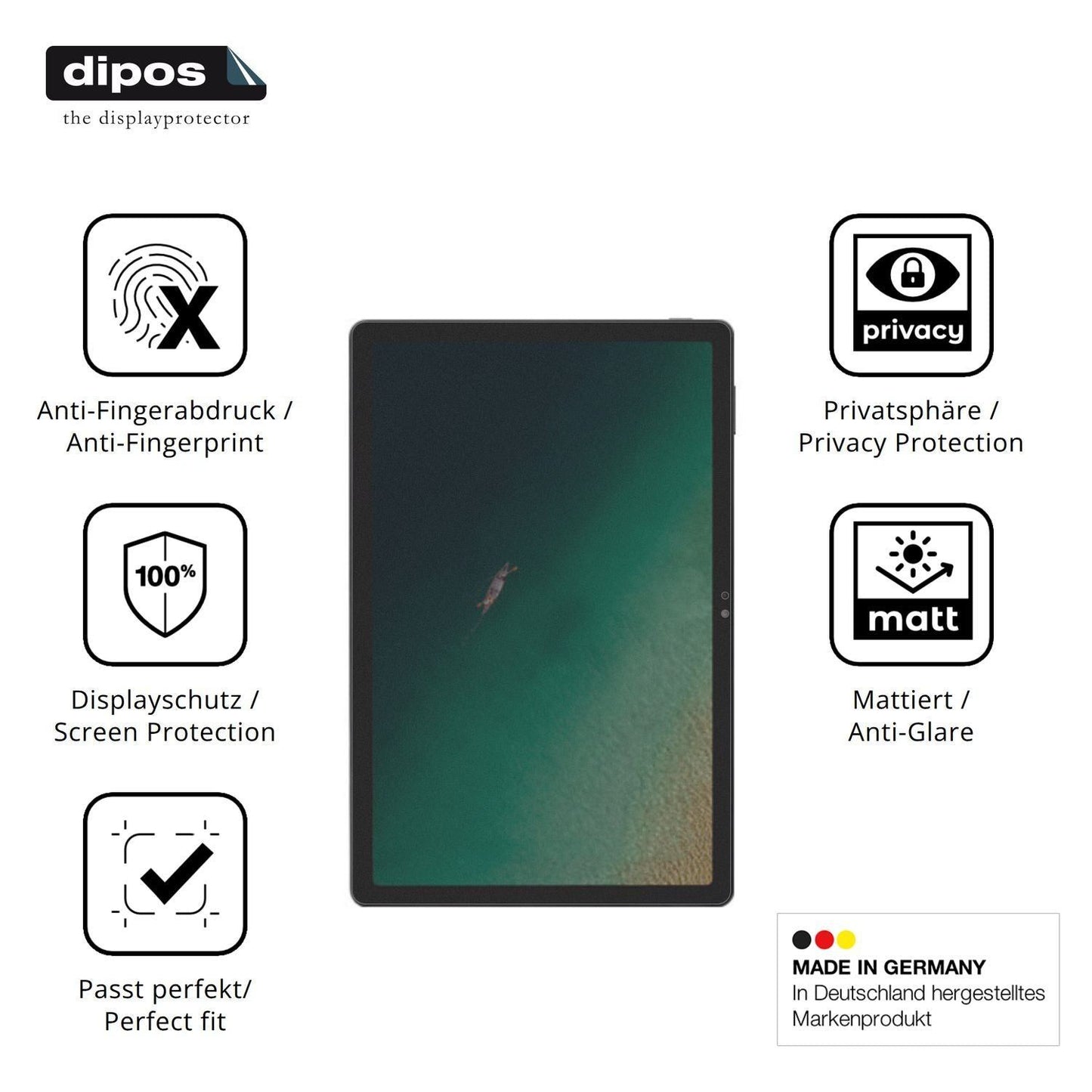 Blickschutzfolie für ZTE Pad X1102N matt Schutzfol (5)