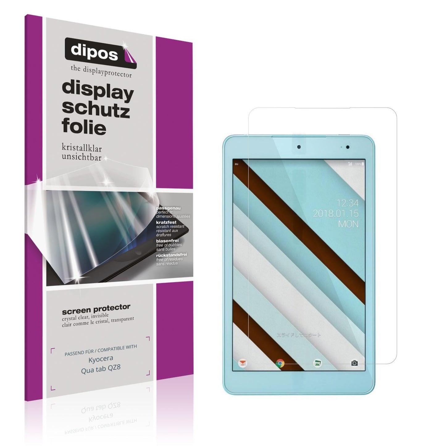2x Schutzfolie klar für Kyocera Qua tab QZ8 Displa (1)