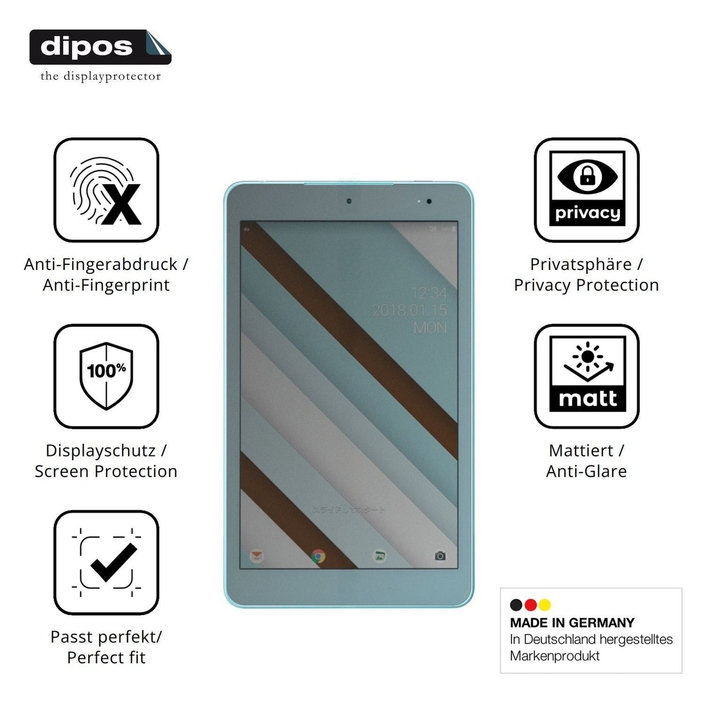 Blickschutzfolie für Kyocera Qua tab QZ8 matt Schu (5)