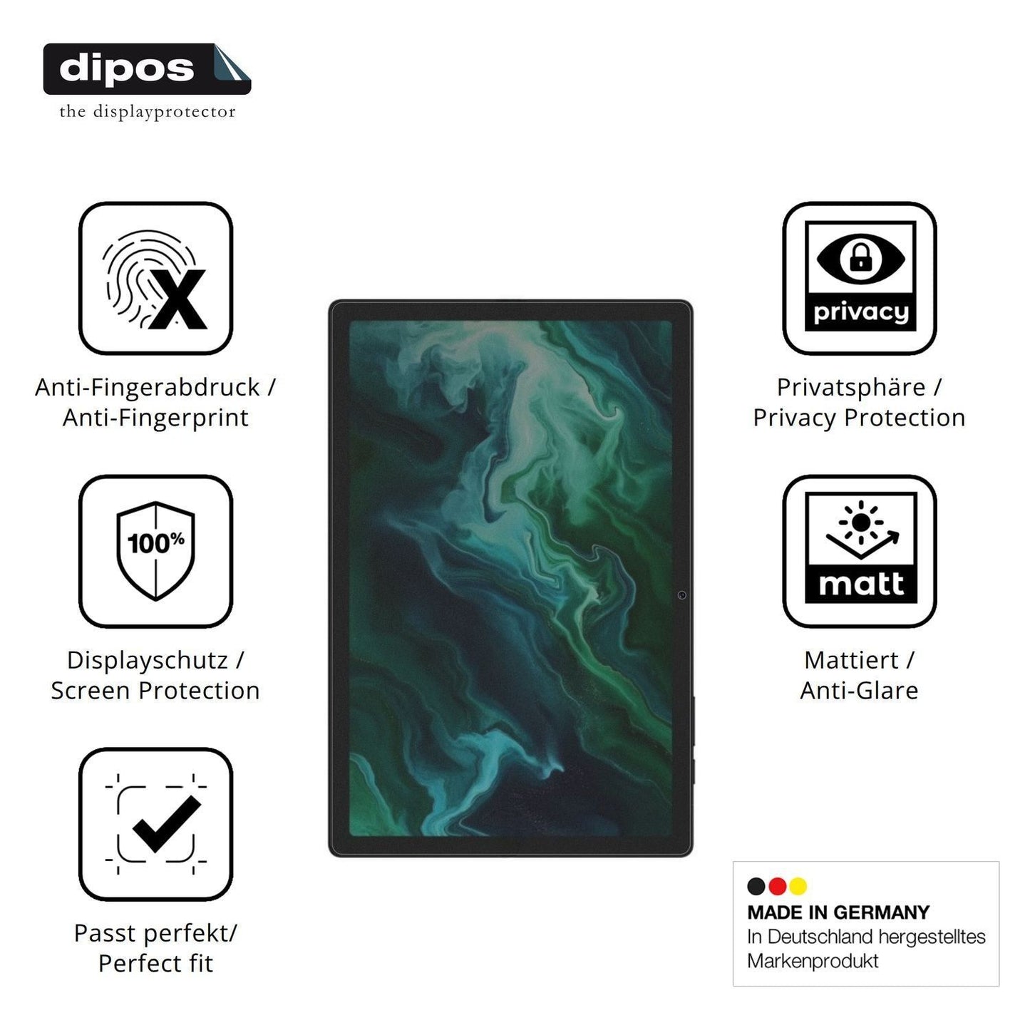 Blickschutzfolie für Digma Pro Wave 10.51 matt Sch (5)