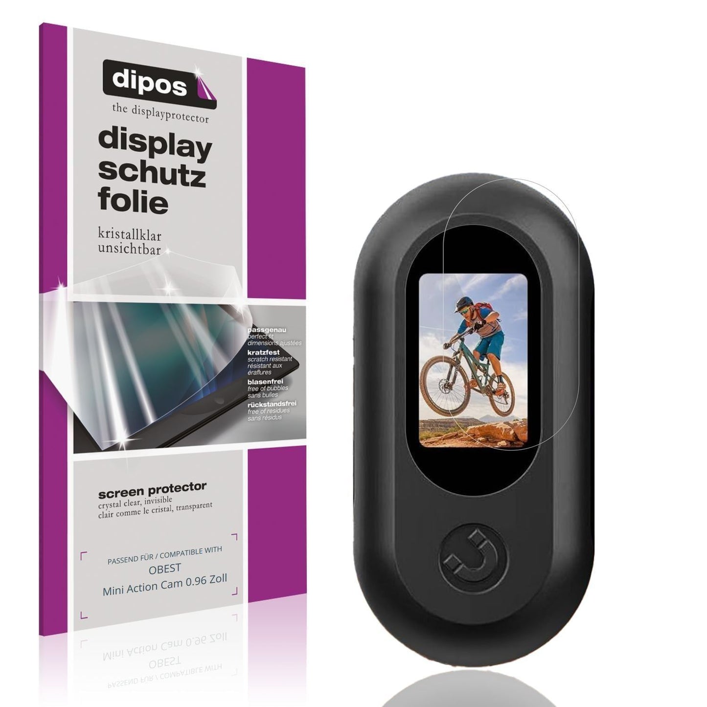 4x Schutzfolie klar für OBEST Mini Action Cam 0.96 (1)