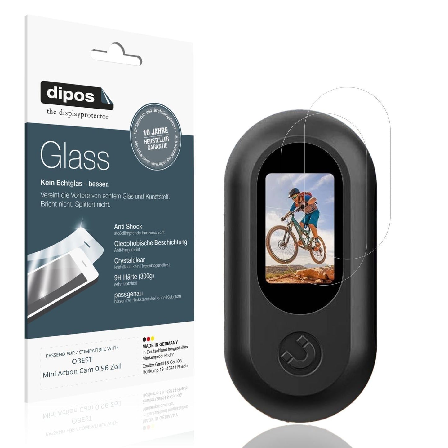 2x 9H Schutzfolie für OBEST Mini Action Cam 0.96 Z (1)