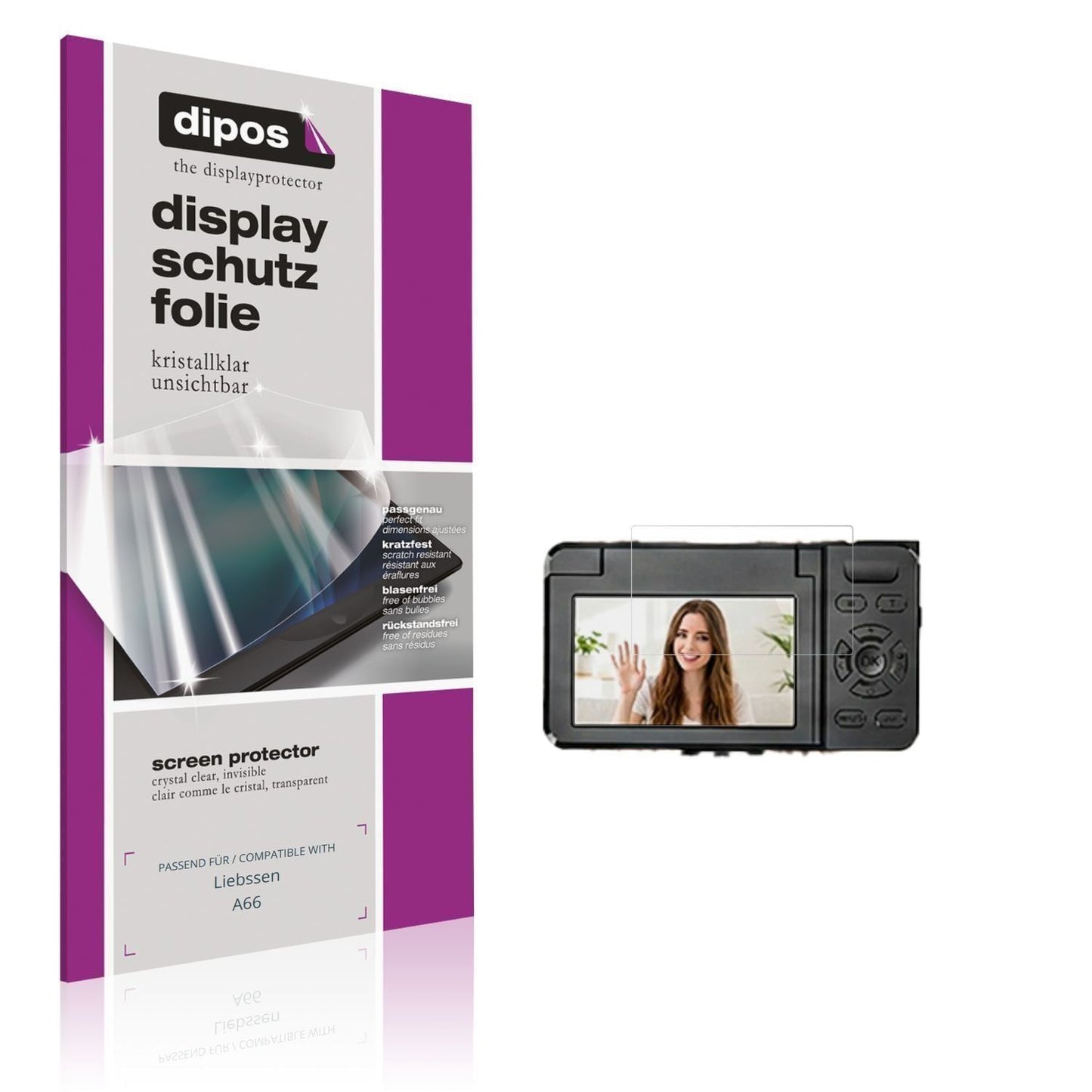 4x Schutzfolie klar für Liebssen A66 Display-Schut (1)