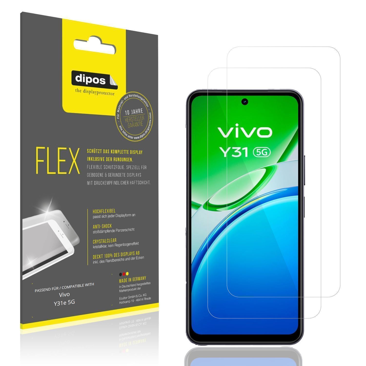 2x 3D Full Cover Schutzfolie für Vivo Y31e 5G (1)
