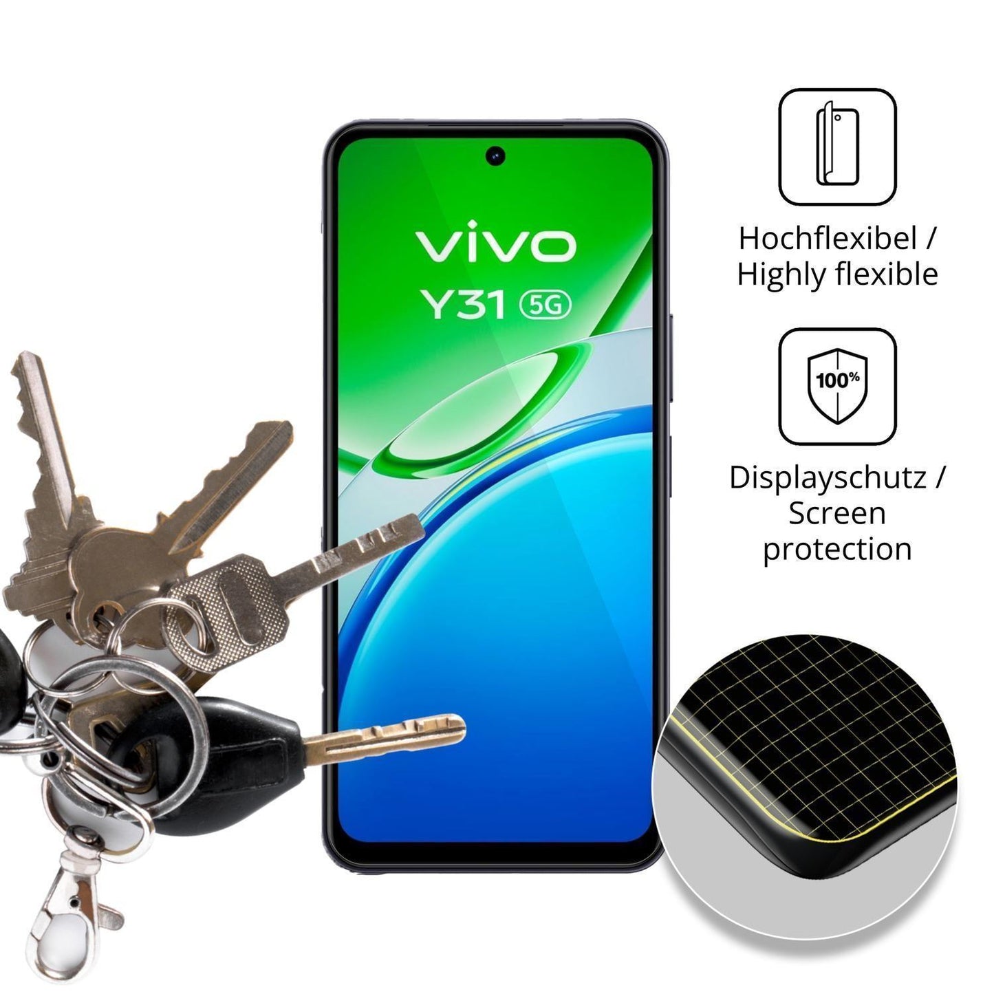 2x 3D Full Cover Schutzfolie für Vivo Y31e 5G (3)