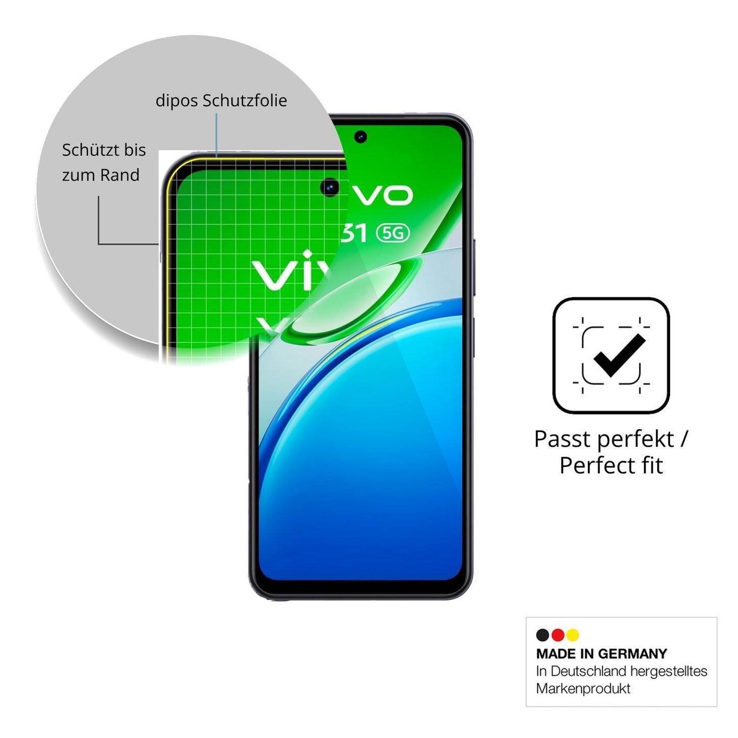 2x 3D Full Cover Schutzfolie für Vivo Y31e 5G (6)