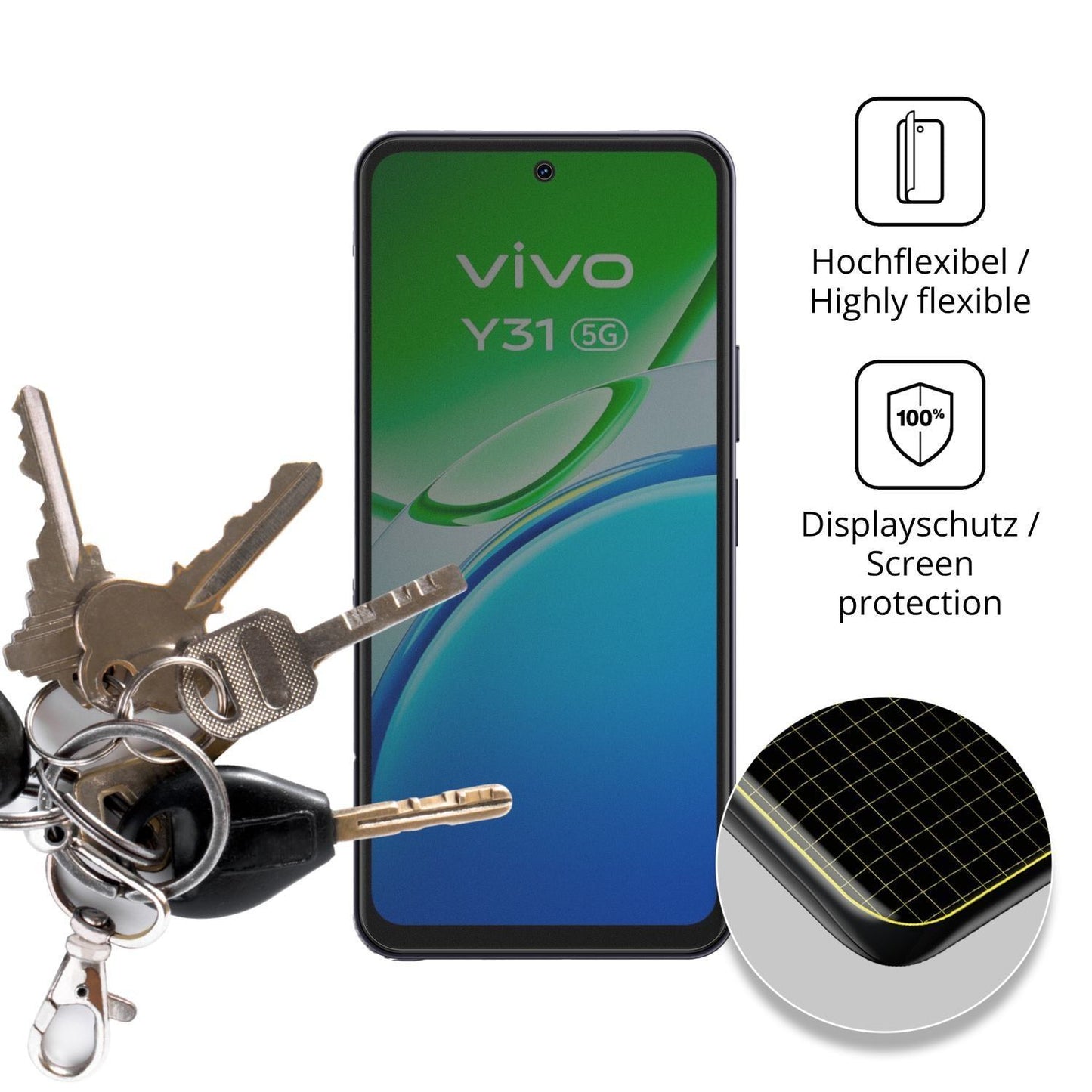 Full Cover Privacy Blickschutzfolie für Vivo Y31e  (3)